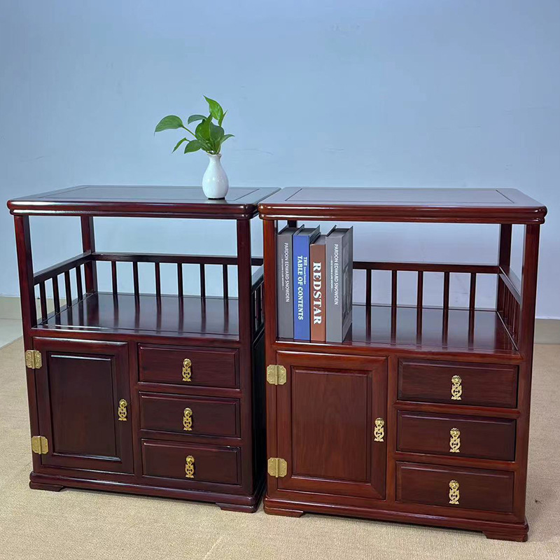 红木茶水柜酸枝木置物柜实木茶水架花梨木带门储物柜餐边柜小书柜