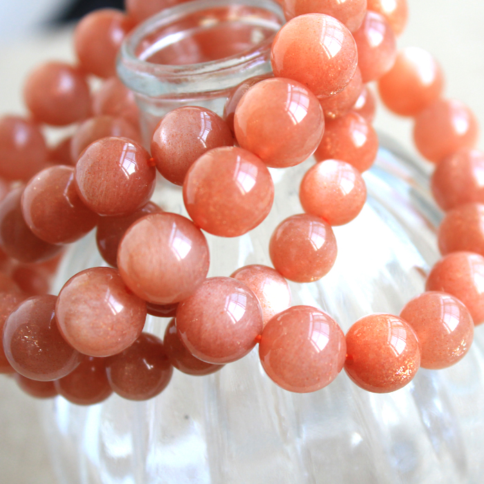 diy饰品配件材料 7a天然太阳石散珠单珠 金太阳石配珠金草莓晶