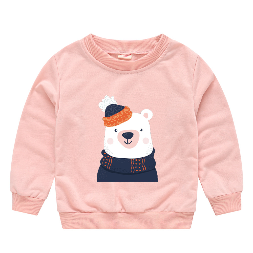 2020新款童装儿童过年红套头卫衣宝宝可爱卡通头像圆领打底衫上衣