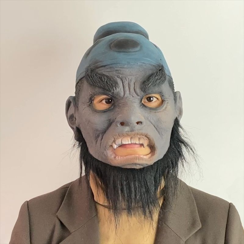 万圣节异形大战铁血战士面具乳胶面罩派对化装扮套装异形独狼面具