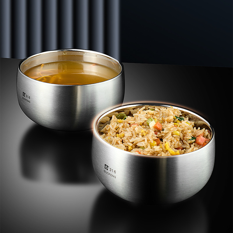 国风316不锈钢碗食品级家用饭碗单个小碗儿童碗碗筷餐具【代发】