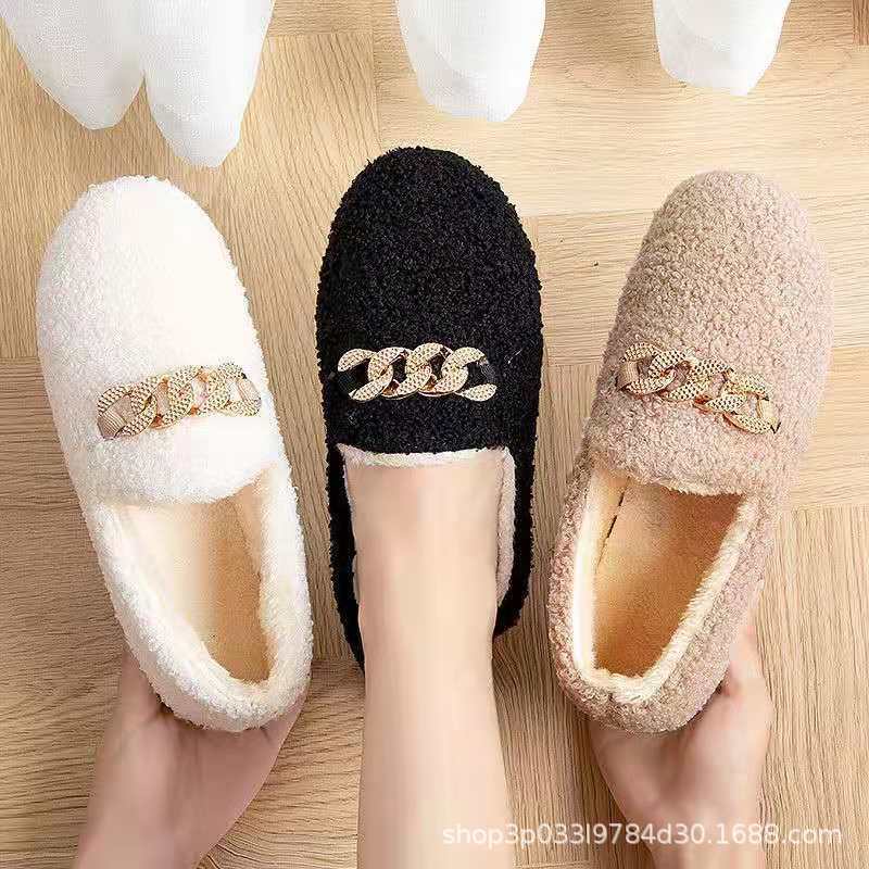 Tods Fashionable All-Match Warm Cold-Resistant Shoes Best-Seller on Douyin One Piece Dropshipping Free Shipping Furry Home Loafers Mom Shoes