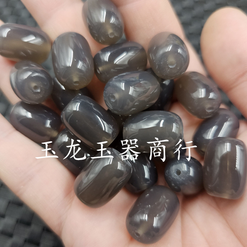 13*18毫米烟紫色玛瑙桶珠玉石散珠紫玉髓路路通手链项链饰品珠子