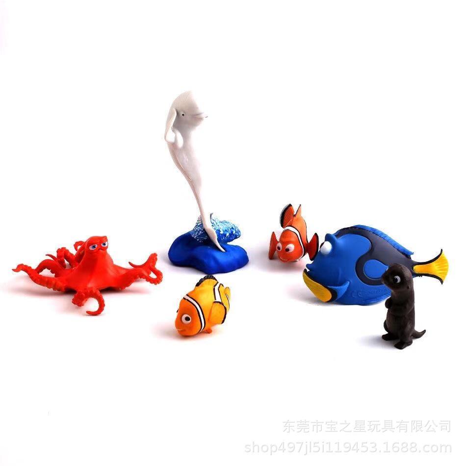 海底总动员多莉马林小丑鱼尼莫摆件套装手办模型玩偶桌面摆件装饰