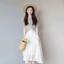 1216 夏装新款女装套装冷淡风高级感艺术感古着vintage连衣裙春