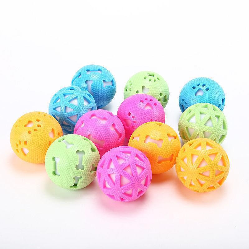 Bite-Resistant Dog Toy Factory Hollow Footprints Bone Luminous Ball Pet TPR Elastic Ball Funny Dog Sound Toy