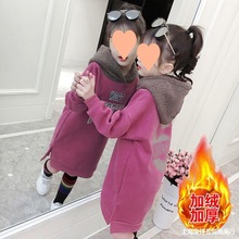 童装女童卫衣秋冬装2021新款加厚加绒韩版中大儿童洋气中长款女孩