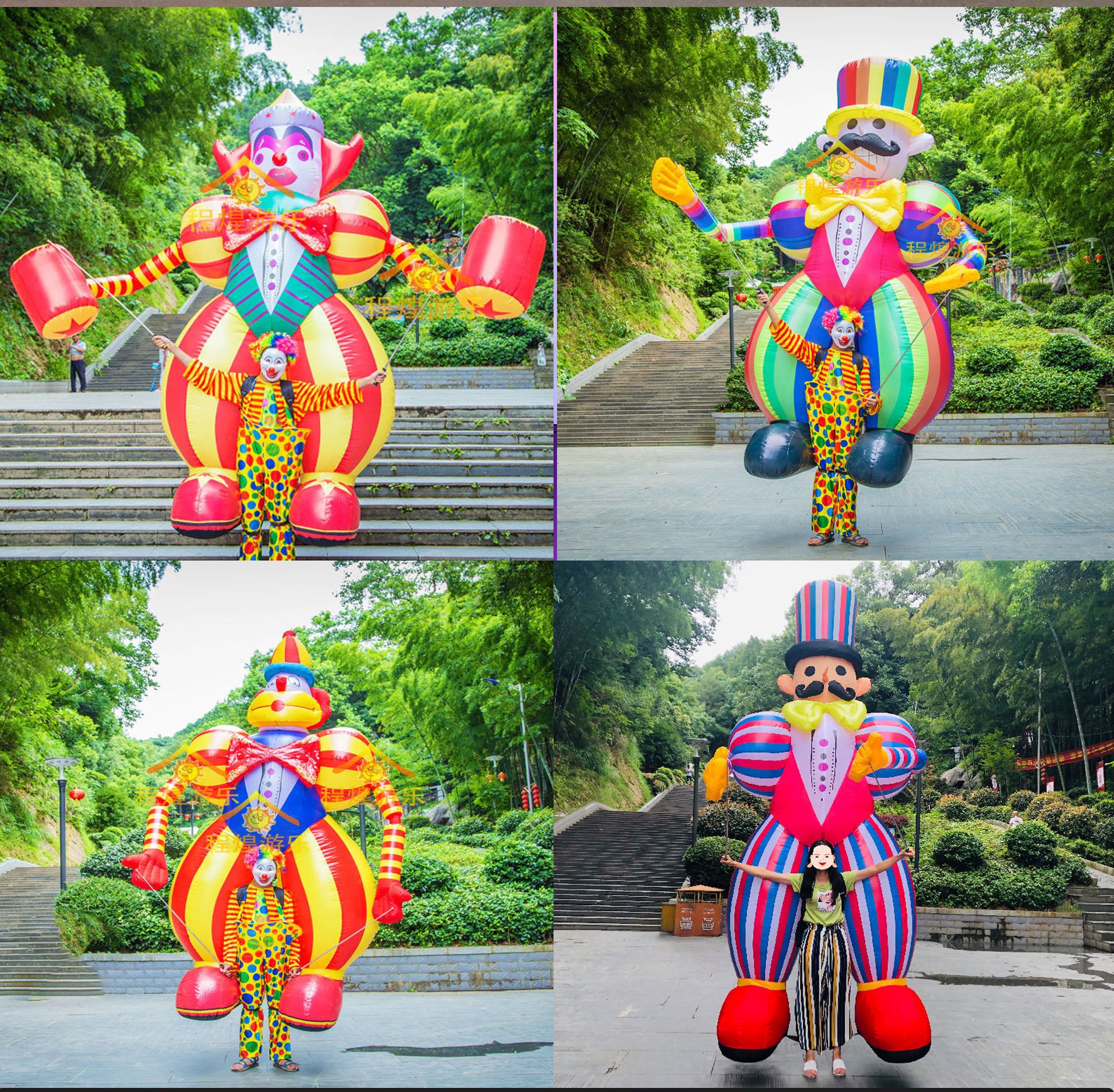 充气行走小丑气模商场开业活动引流支架拍手道具酒吧气氛活动模型