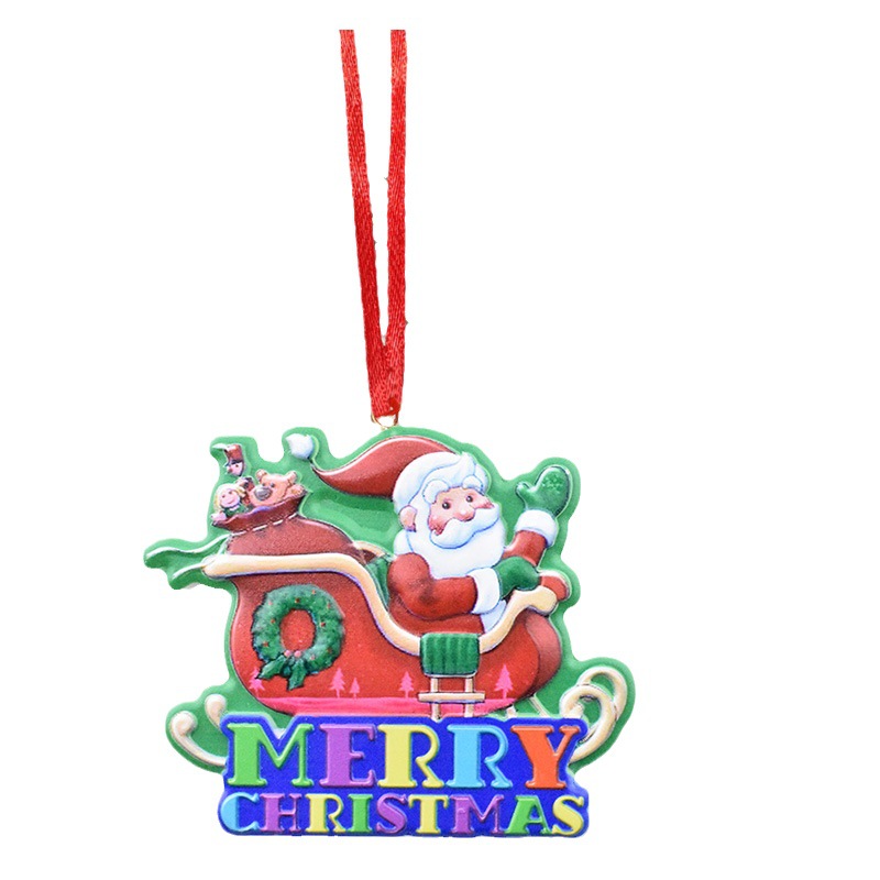 Christmas2023 Cross-Border New Christmas Resin Alec Wooden Christmas Tree Decoration Pendant Santa Claus Ornaments