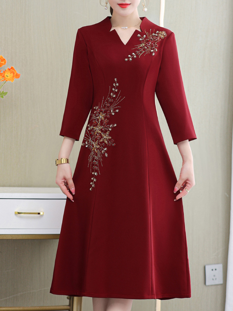 喜婆婆婚宴装妈妈旗袍男方父母高端气质婚礼结婚女方长辈订婚礼服