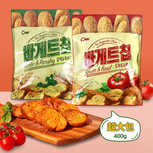 韩国进口零食 CW青右蒜香面包干大蒜奶油法式风味烤面包干饼干