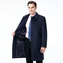 新款男士羊毛呢大衣加厚冬装外套中年人长款妮子大衣爸爸羊绒风衣