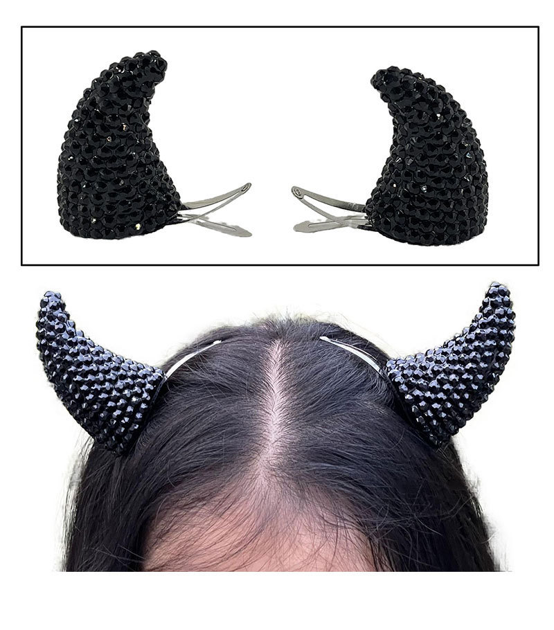 万圣节牛魔王装扮恶魔牛角头箍成人儿童红色牛角发夹角色扮演发饰