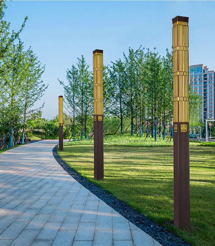 户外防水小区路灯led草坪高杆景观花园别墅路灯罩3米庭院灯灯头06