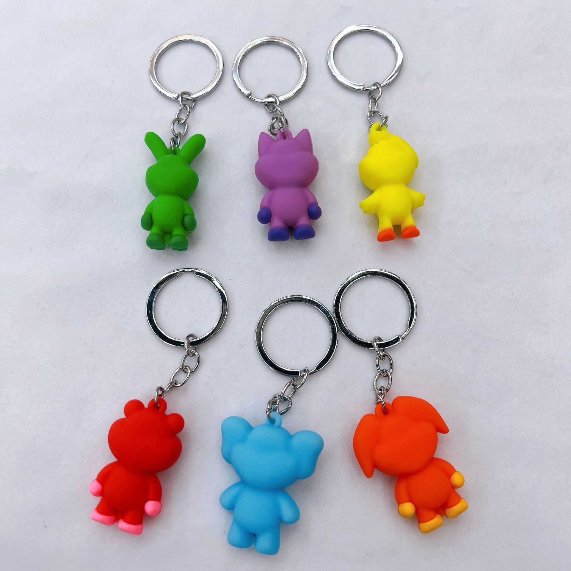 Cross-Border Smiling Critters Horror Smile Three-Dimensional Animal Keychain Elephant Rabbit Cat Bear Chicken Pendant