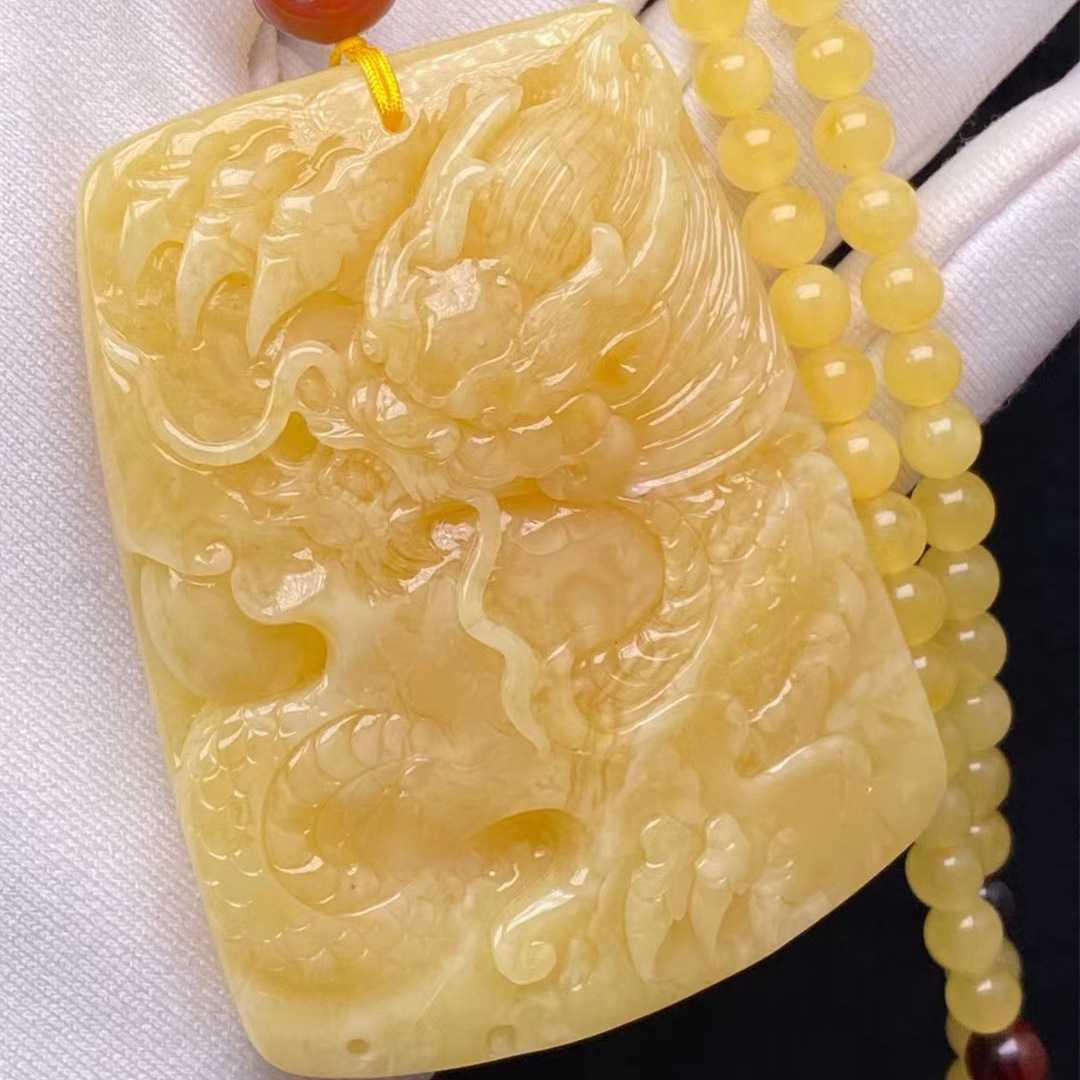 男士蜜蜡吊坠项链