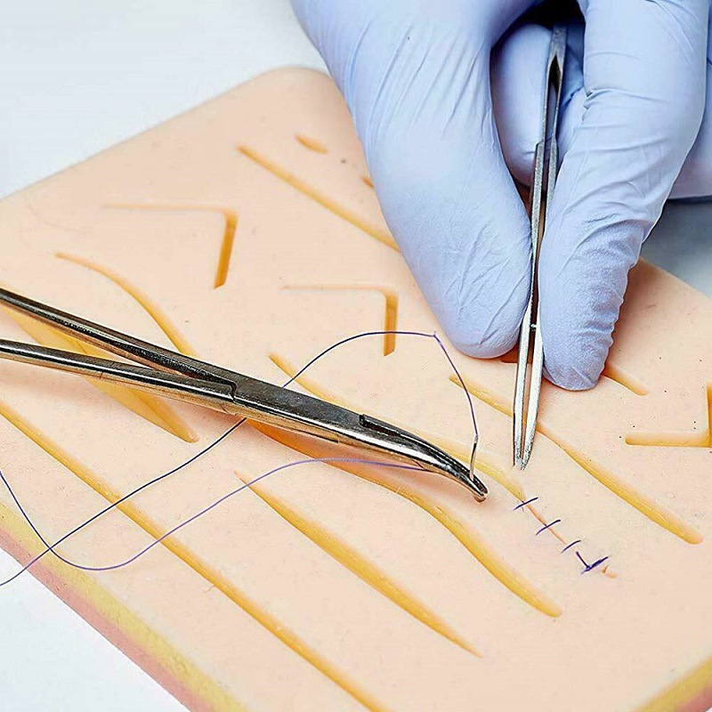 Surgical Suture Practice Simulation Skin Module with Wound Suture Silicone Medical Student Cleaning Training Tool Model