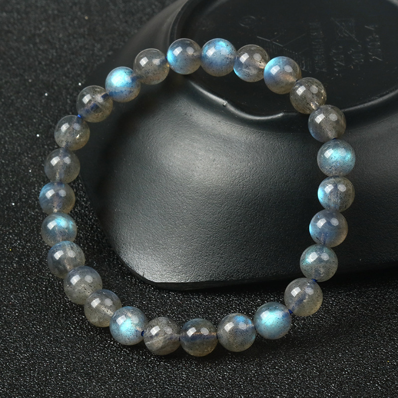 天然拉长石手链 时尚ol水晶手链ins风一件代发饰品灰月光石手链