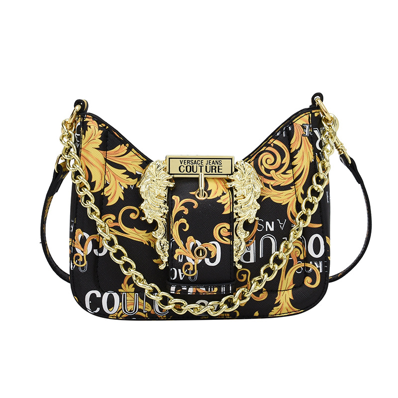 2023 New Women's Bag Chain Crossbody Bag Summer Shoulder Portable Underarm Bag Foreign Trade Cross-Border Printing Painted Graffiti