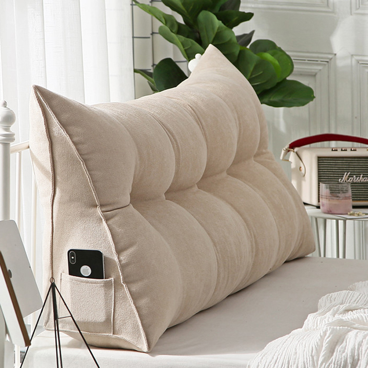 三角床头靠垫大靠背榻榻米床上靠背垫软包卧室长靠枕床靠可拆洗