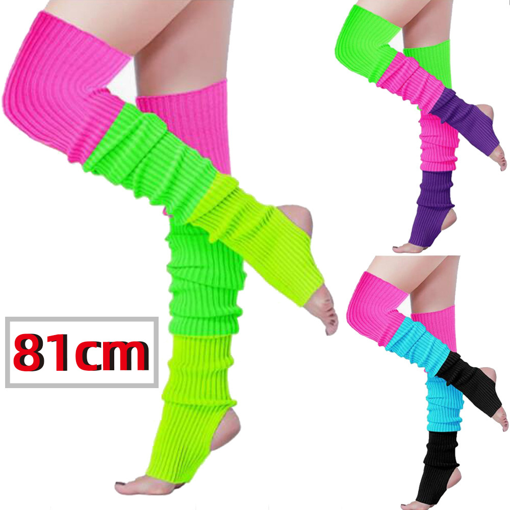 Cross-Border Color Knitted Woolen Yarn Socks Lengthened 81cm Bunching Socks Women's Autumn and Winter Warm Yoga Warm Leg Warmer Woolen Yarn Socks Foot Sock