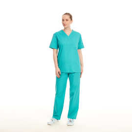 高端V领医院护士手术服套装洗手衣短袖医美实验室工作服工厂定制