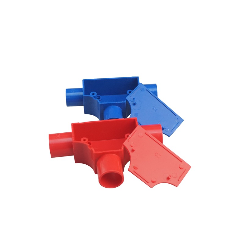 pvc带盖三通16t型分线盒25司令盒线管套管穿线盒三角方型20红三叉