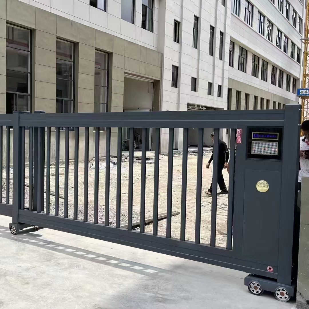 工厂电动伸缩平移直线段滑门学校自动悬浮门智能遥控收缩大门