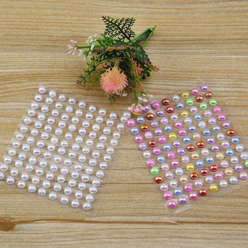 仁禾高亮珍珠贴mm亚克力钻贴bling贴diy装饰贴钻衍纸珍珠贴