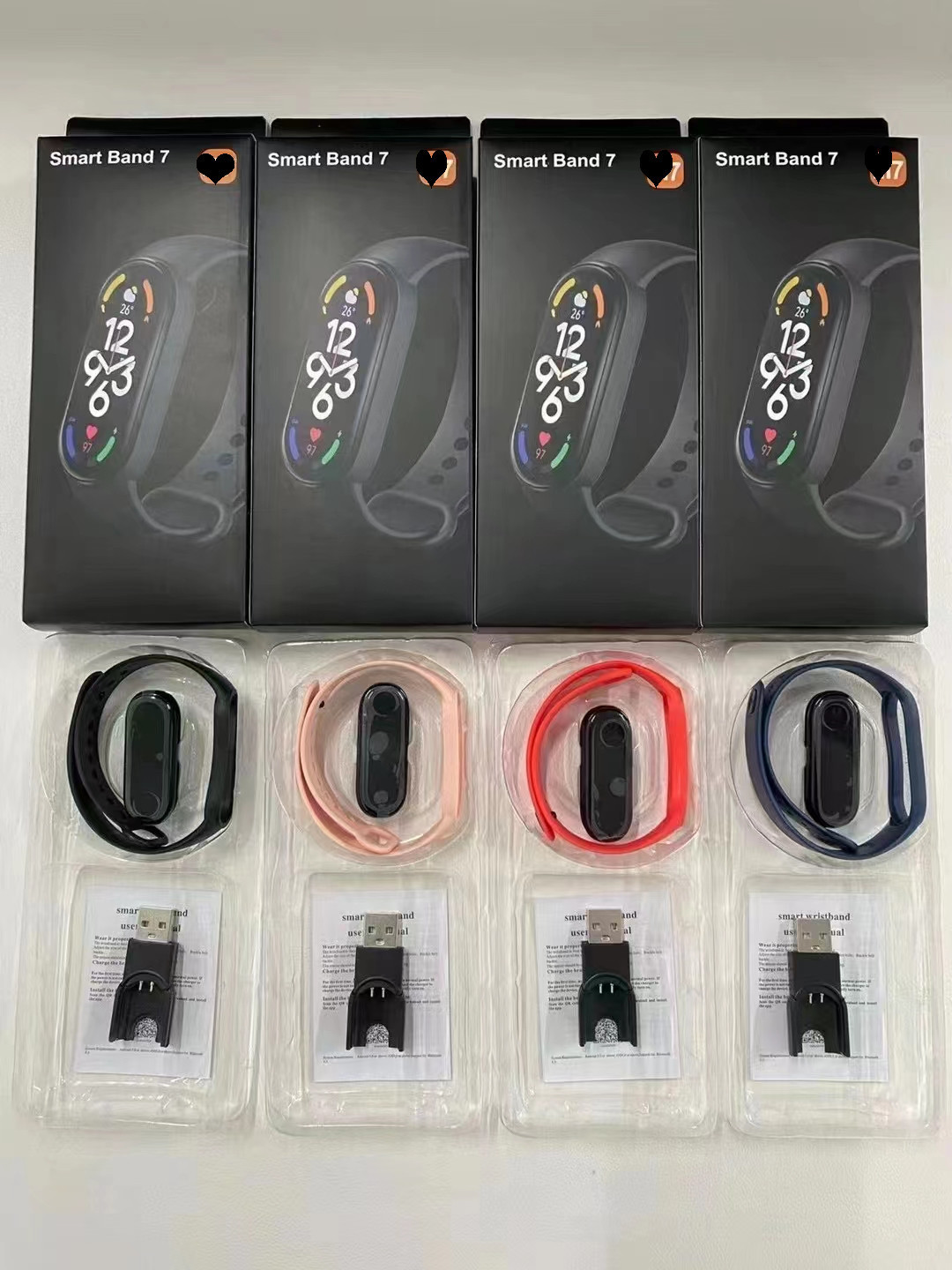 手表智能热奶相似跨境热卖新款c7智能手环厂家计步器睡眠测心率防水