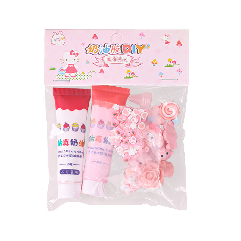 Cream Glue Children's Handmade Diy Hairpin Goo Card Material Package Phone Case Set Cute Accessories Accessories Stall