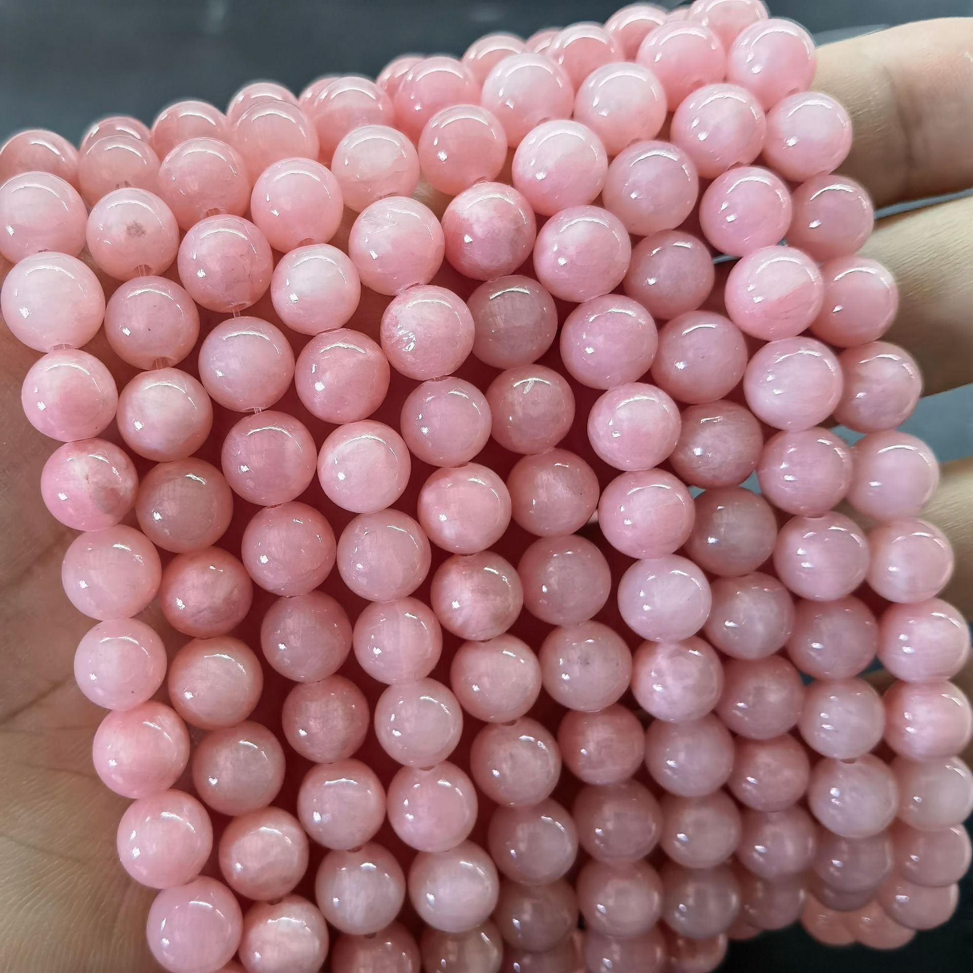Natural Pink Crystal Rose Chalcedony Agate Scattered Beads Semi-Finished Bracelet DIY Handmade Beading Material Set Ornament Accessories