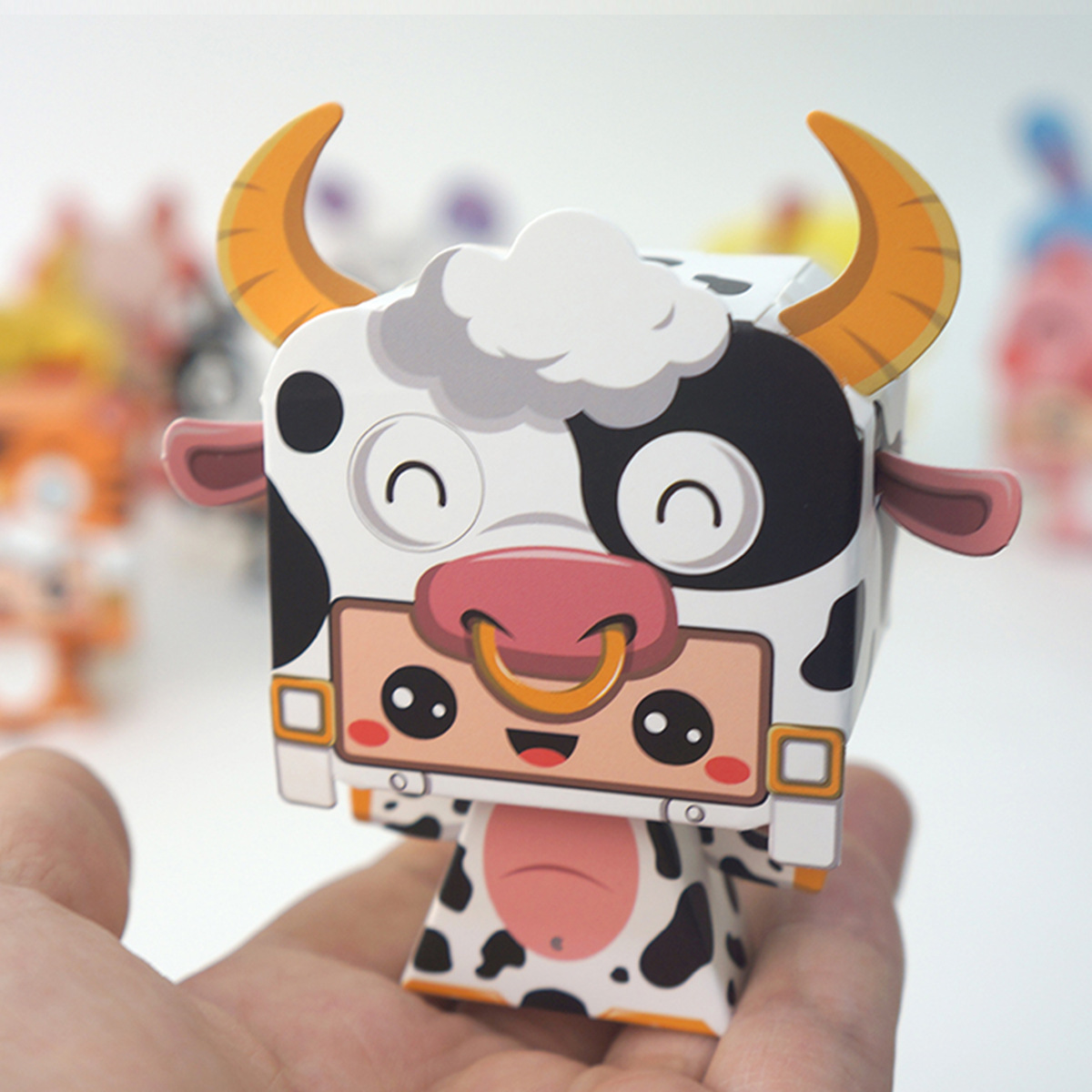 纸偶公仔超萌12生肖纸玩模型新年礼物玩具diy幼儿园作业定制摆件