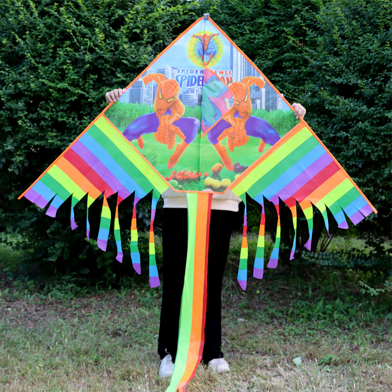 Weifang New Kite Wholesale Kite for Children 1.7 M Long Tail Rainbow Kite Stall Wholesale Supply