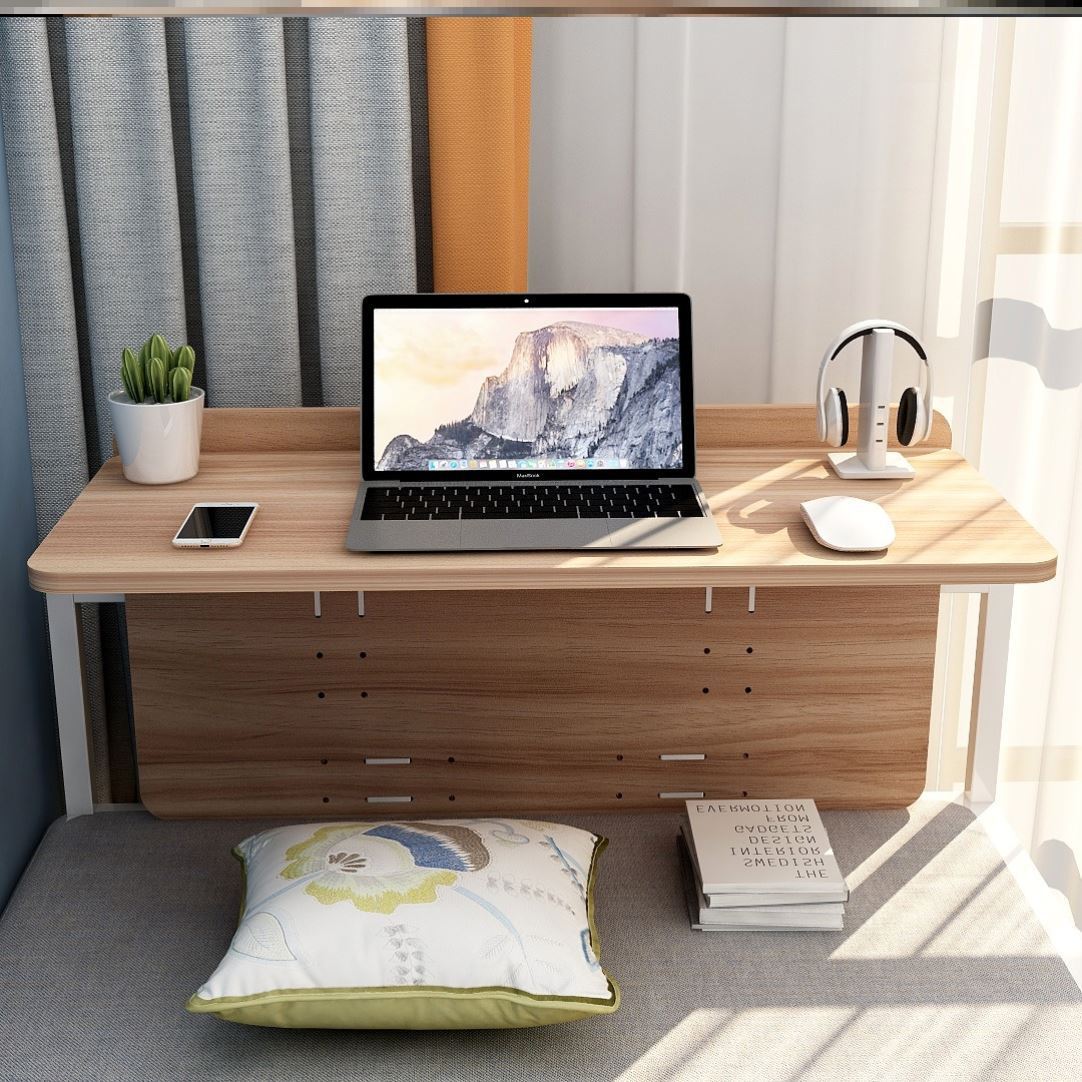 宿舍桌上书桌折叠桌活动折叠伸缩卧室写字桌加高上下铺简约坐地.