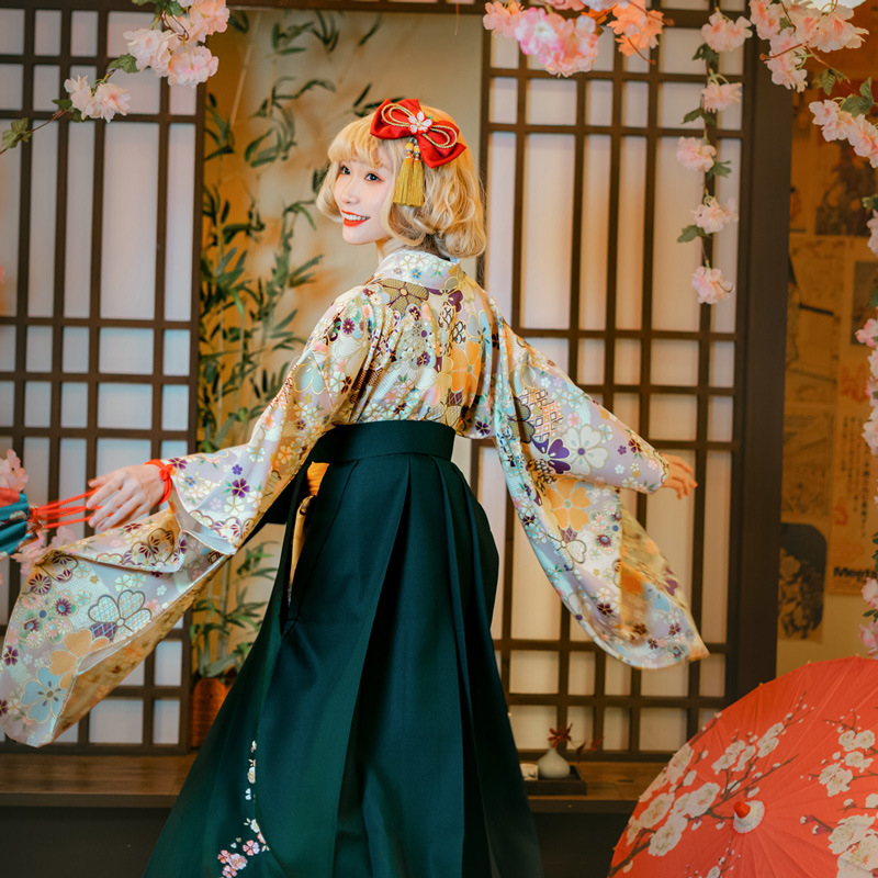 日本和服女传统大正风二尺袖袴套装和风传统毕业季礼服和装正装