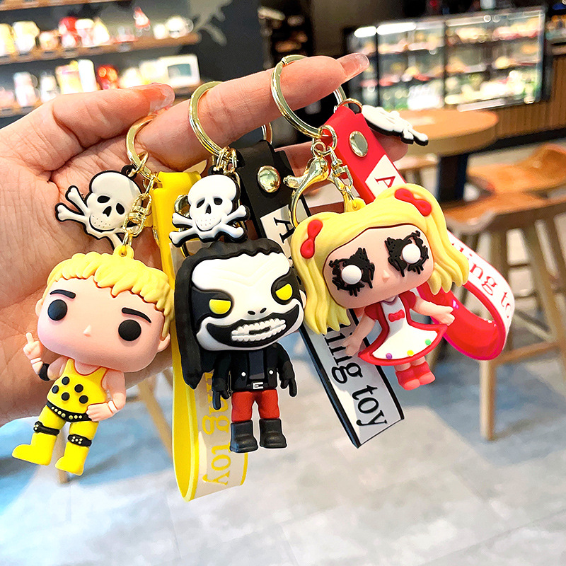 Cartoon Wrestling Toys Keychain Personality Creative Bag Accessories Car Key Pendant Key Chain Gift Wholesale