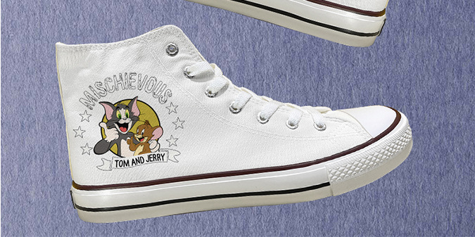 回力猫和老鼠联名卡通鞋手绘动漫周边限定情侣鸳鸯涂鸦爆改男板鞋