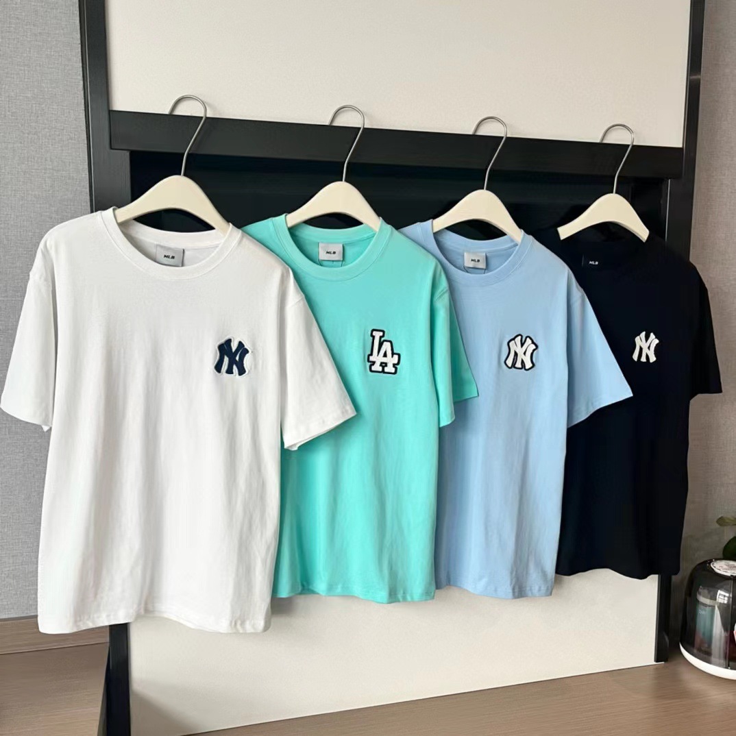 mlb四色大标满印短袖 男女同款纯棉高克重后背大标半袖t恤 129689