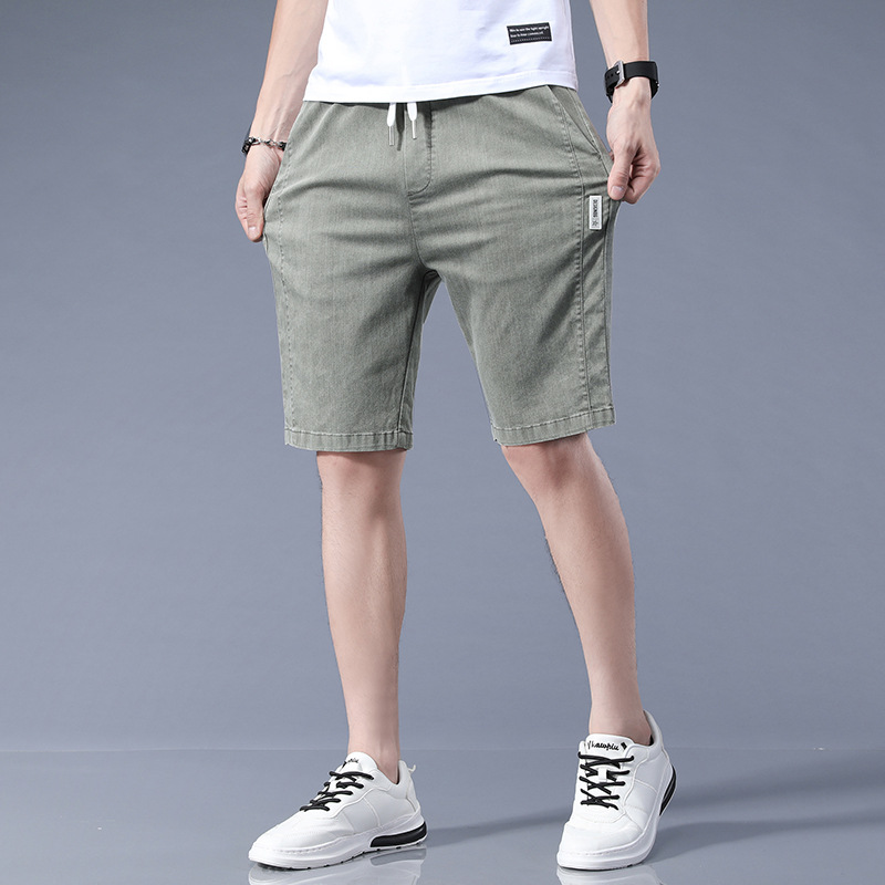 Men's Shorts Summer Thin Loose Straight Fifth Pants Drawstring Elastic Waist Outer Wear Sports and Leisure Pants Men's