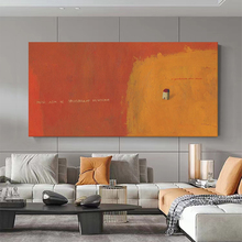 大幅客厅小众艺术挂画装饰画卧室意式极简抽象派横版手绘油画色块