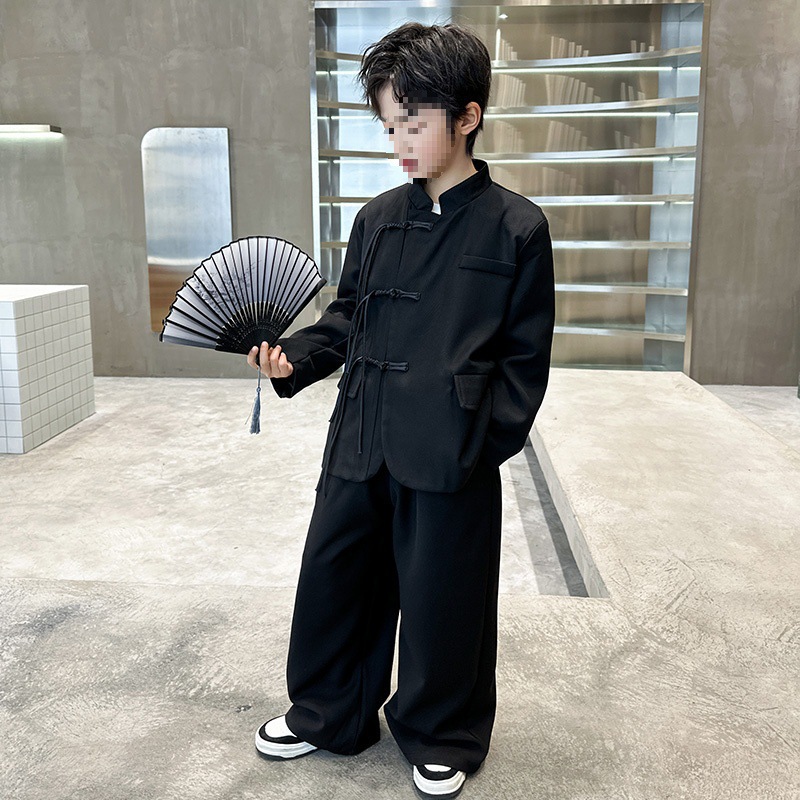 男童唐装汉服套装2024新款春装中式国风春秋款儿童男孩古装春季潮