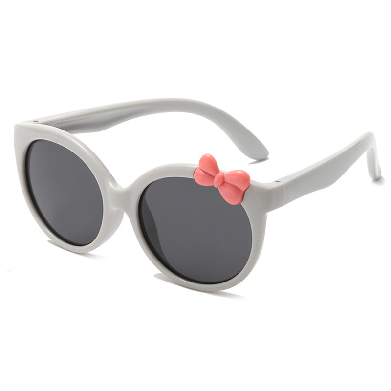 Cute Children round Rim Sunglasses UV Protection Polarized Sun Glasses Bow Decoration Sunglasses Factory Wholesale