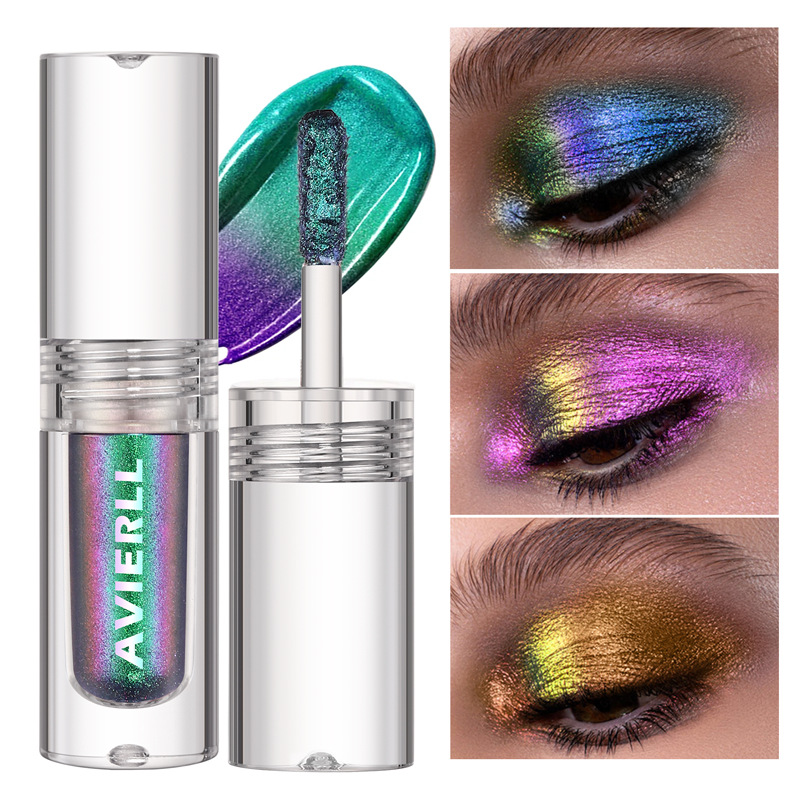 Cross-Border 6-Color Chameleon Liquid Eye Shadow Diamond Glitter Eye Shadow Stick Metal Eye Shadow Shining Gradient Color