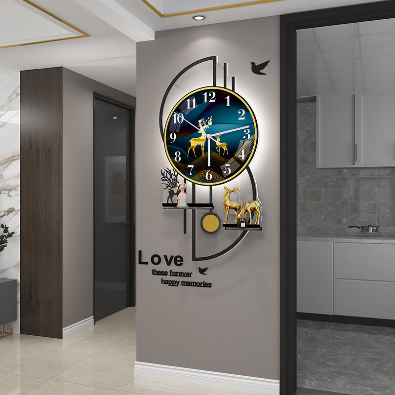 2022时尚创意钟表挂钟客厅现代简约轻奢装饰时钟家用个性挂墙
