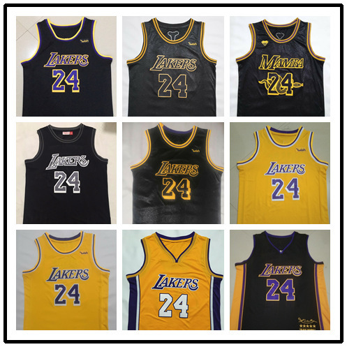 外贸货源批发篮球衣湖人队24#科比球衣kobe刺绣篮球球衣一件代发