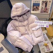 冬季韩版流行短款棉服外套女2023新款小个子休闲宽松连帽保暖棉袄