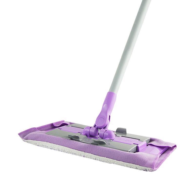 妙洁拖把夹布地板拖旋转拖布家用免手洗神器地拖尘推干湿两用1套