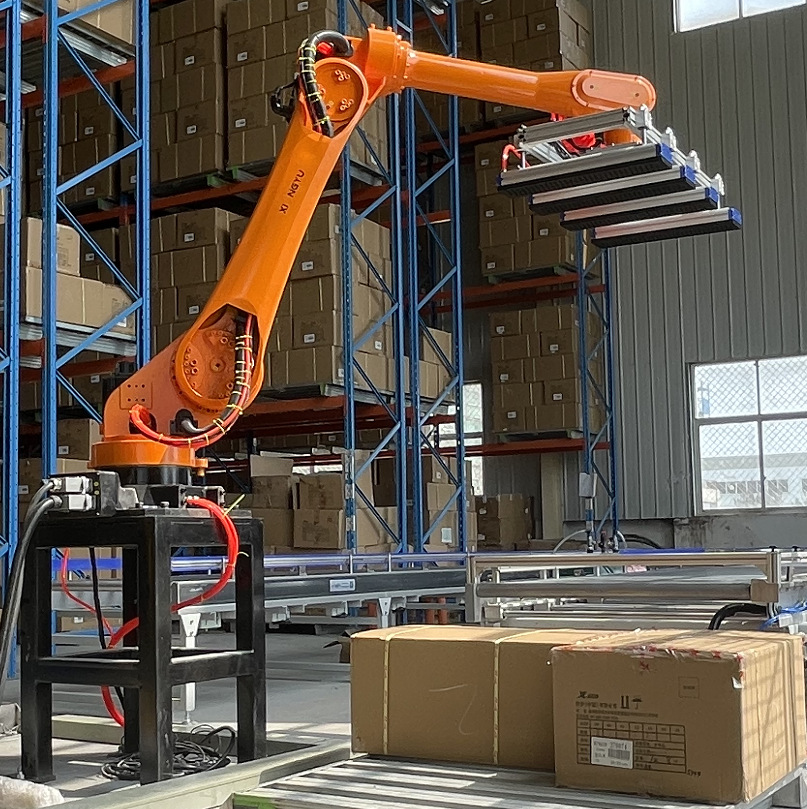 码垛机 纸箱颗粒袋坐标式机器人码垛机械搬运托盘打包流水线