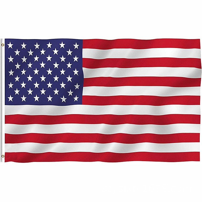 蓝白红条美国国旗独立日旗竞选旗涤纶美国旗各种国旗加 工定 制